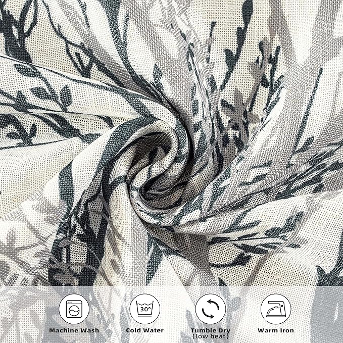 DriftAway Linen Printed Blackout Curtains Tree Branch Pattern Double Layer 84 Inches Long for Bedroom Classic Thermal Insulated Summer Sound Lined Grommet Drapes for Living Room 2 Panels Gray/Linen - Image 4