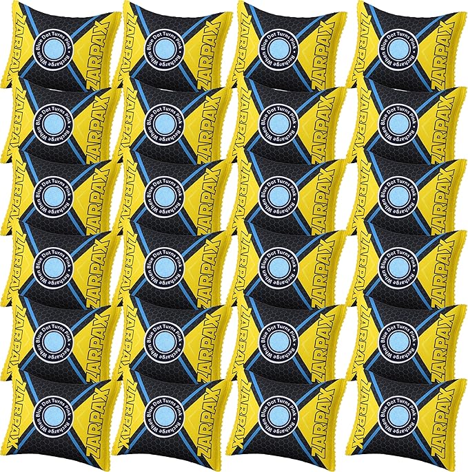 125g Rechargeable Desiccant Packs Dehumidifier Bag - 24 Pack - Moisture Absorbers For Safes, Car, Bathroom, Storage, Garage - Moisture Remover Eliminates Humidity - Reusable Desiccant Bags by Zarpax