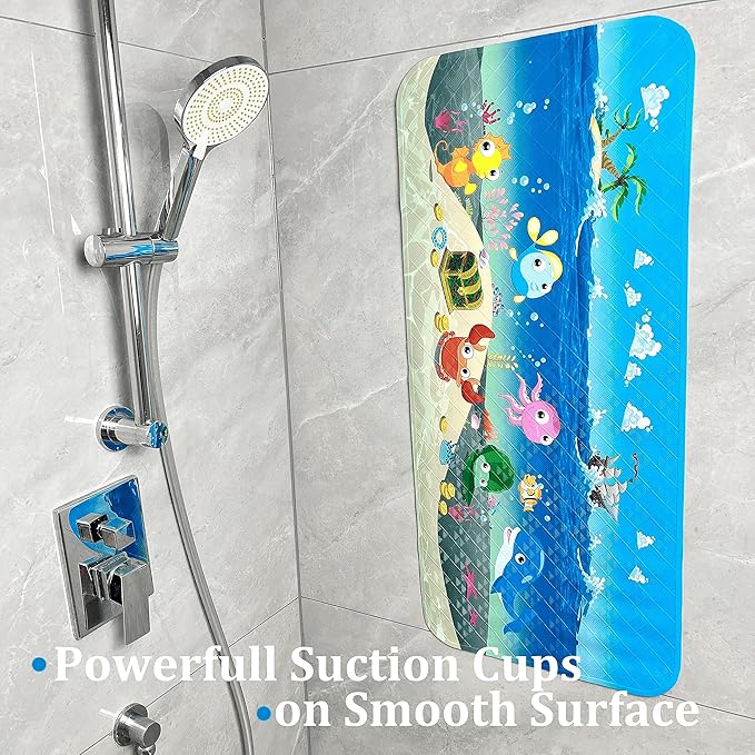 BOPPIE Non-Slip Bath Mat Shower Mats for Tub Kids,Anti-Slip-Resistant Bathtub Tub Mats Bathroom Mat XL Large Bath Mat 35X15 Inches (Ship) - Image 6