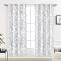 DriftAway Tree Branch Blackout Curtains Double Layer 63 Inches Long for Bedroom Printed Patterned Classic Thermal Insulated Summer Sound Lined Grommet Drapes for Living Room 2 Panels Gray/White by DriftAway