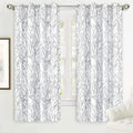 DriftAway Tree Branch Blackout Curtains Double Layer 72 Inches Long for Bedroom Printed Patterned Classic Thermal Insulated Summer Sound Lined Grommet Drapes for Living Room 2 Panels Gray/White by DriftAway