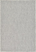Unique Loom Collection Casual Transitional Solid Heathered Indoor/Outdoor Flatweave Area Rug (4' 1" x 6' 1" Rectangle, Light Gray/Ivory) by UniqueLoom