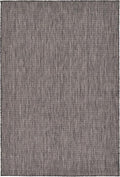 Unique Loom Collection Casual Transitional Solid Heathered Indoor/Outdoor Flatweave Area Rug (4' 1" x 6' 1" Rectangle, Black/Ivory) by UniqueLoom