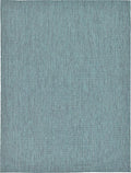 Unique Loom Collection Casual Transitional Solid Heathered Indoor/Outdoor Flatweave Area Rug (9' x 12' Rectangle, Teal/Navy Blue) by UniqueLoom