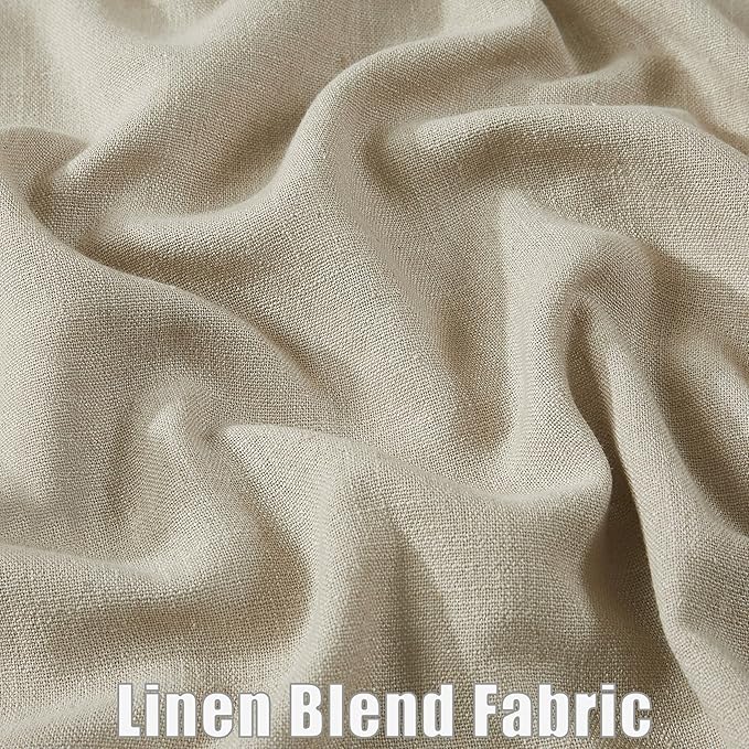 Kayne Studio Sand Pinch Pleated Full Blackout Curtains 90 Inch, Linen Blend Thermal Insulated Soundproof Room Darkening Back Tab Window Drapes with Hooks for Living Room Bedroom(2 Panels, 40"x90") - Image 5