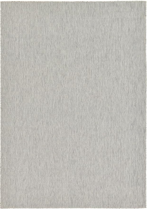 Unique Loom Outdoor Solid Collection Area Rug (8' x 11' 4" Rectangle Light Gray/Ivory) - Image 4