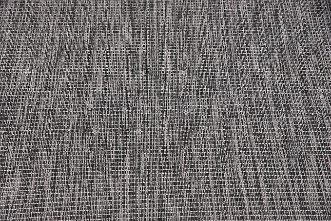 Unique Loom Collection Casual Transitional Solid Heathered Indoor/Outdoor Flatweave Area Rug (5' 1" x 8' Rectangle, Black/Ivory) - Image 7