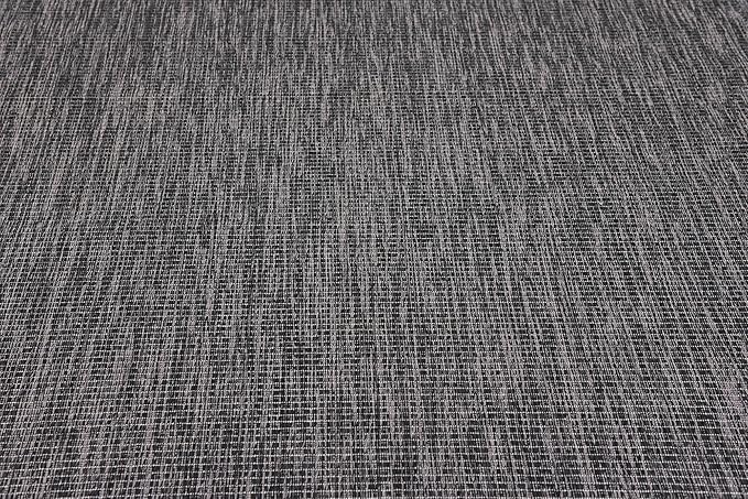 Unique Loom Collection Casual Transitional Solid Heathered Indoor/Outdoor Flatweave Area Rug (7' 1" x 10' Rectangle, Black/Ivory) - Image 7