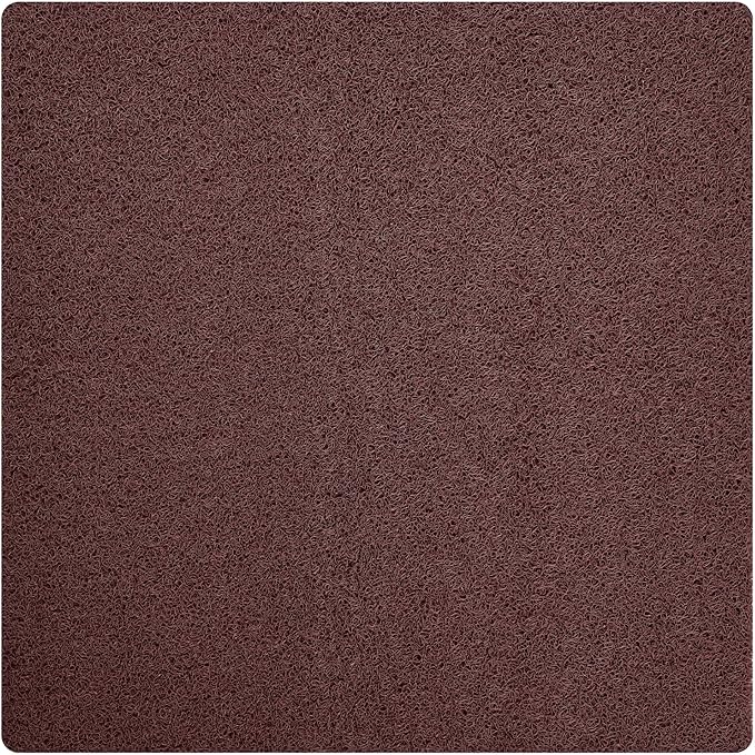 Enkosi Loofah Shower Mat Non-Slip - Anti-Slip Bath Mat for Inside Showers, Tub, Bathtub, Bathroom - Quick Dry PVC with Drain Holes - Cushioned Safety Grip - Secure for Kids and Elderly (Brown 24x24) by ENKOSI