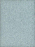 Unique Loom Collection Casual Transitional Solid Heathered Indoor/Outdoor Flatweave Area Rug (9' x 12' Rectangle, Aquamarine/Ivory) by UniqueLoom
