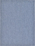 Unique Loom Collection Casual Transitional Solid Heathered Indoor/Outdoor Flatweave Area Rug (9' x 12' Rectangle, Blue/Navy Blue) by UniqueLoom