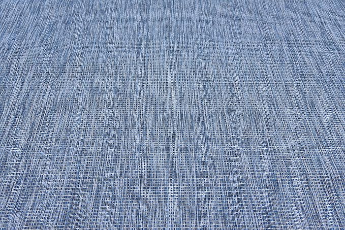 Unique Loom Collection Casual Transitional Solid Heathered Indoor/Outdoor Flatweave Area Rug (9' x 12' Rectangle, Blue/Navy Blue) - Image 7
