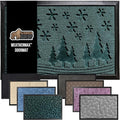 GORILLA GRIP 100% Waterproof All-Season WeatherMax Doormat, 47x35, US Designed Natural Rubber, Stain and Fade Resistant, Low Profile Indoor Outdoor Door Mats, Easy Clean Patio Mat, Green Snowscape by GorillaGrip
