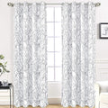 DriftAway Tree Branch Blackout Curtains Double Layer 96 Inches Long for Bedroom Printed Patterned Classic Thermal Insulated Summer Sound Lined Grommet Drapes for Living Room 2 Panels Gray/White by DriftAway
